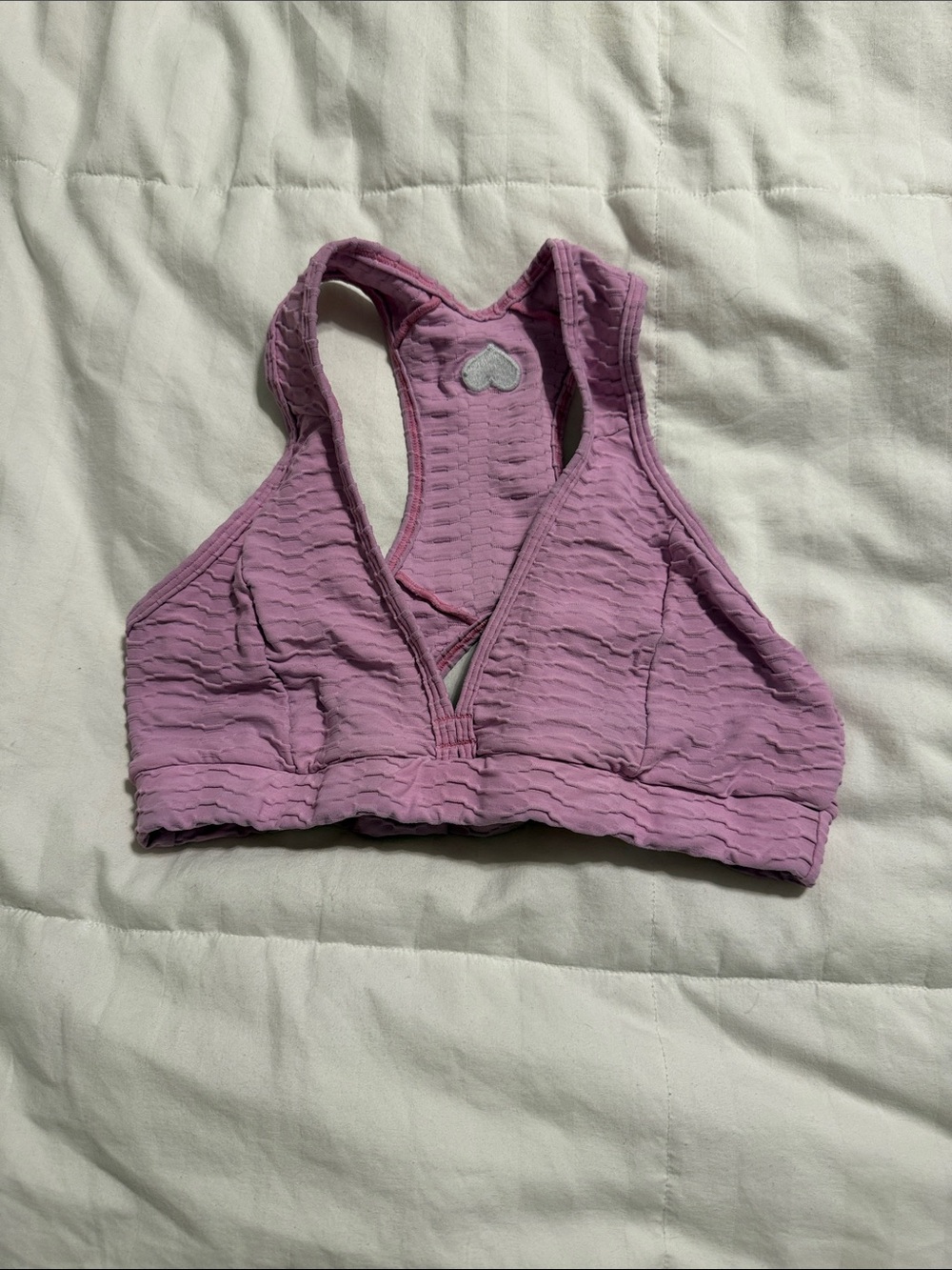 Booty by Brabants - Pink Textured Racerback Sports Bra - One Size Fits All